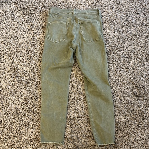 Free People Womens Slim Ankle Skinny Raw Hem Jeans Green 31 - Picture 10 of 13